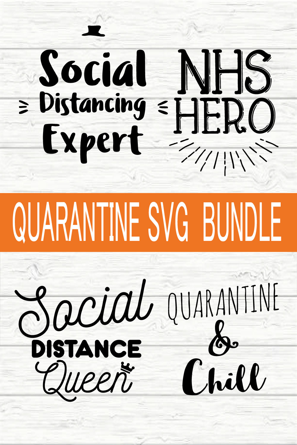 Quarantine Typography Bundle vol 3 pinterest preview image.