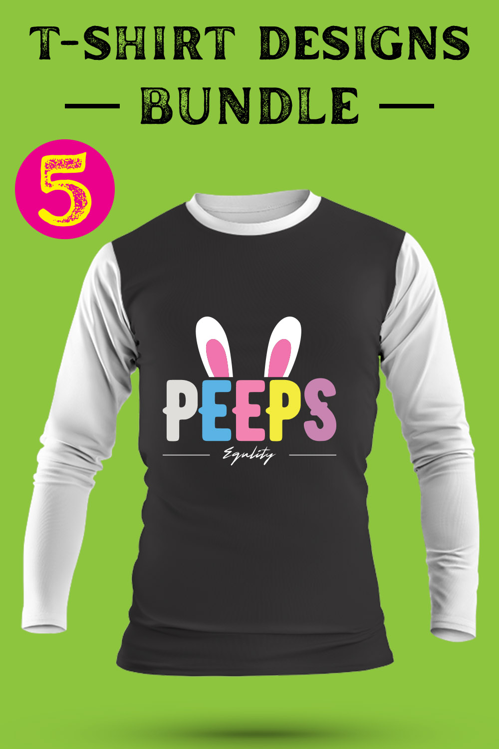 Easter T Shirt Designs Bundle pinterest preview image.