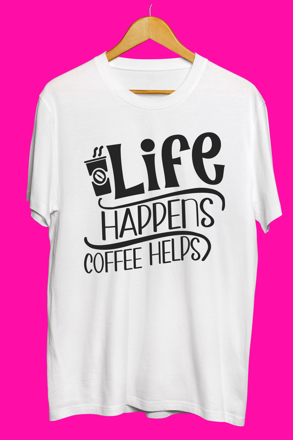Coffee SVG T Shirt Designs Bundle pinterest preview image.