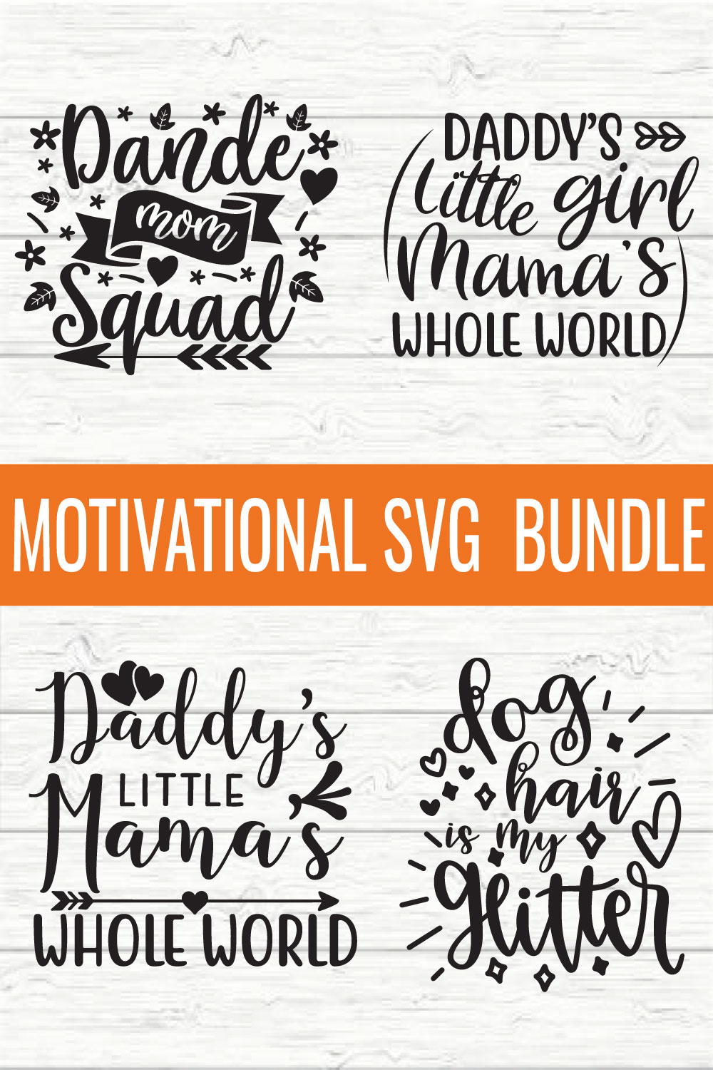 Motivational Svg T shirt Bundle vol 7 pinterest preview image.