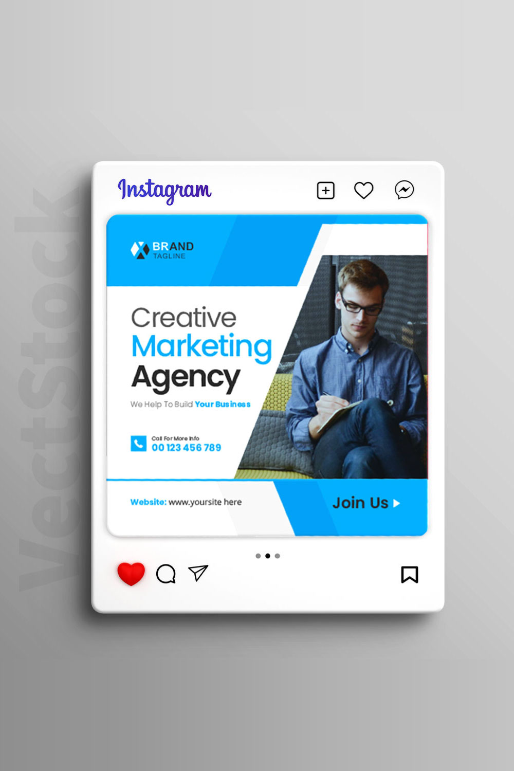 Corporate business social media post banner design template pinterest preview image.