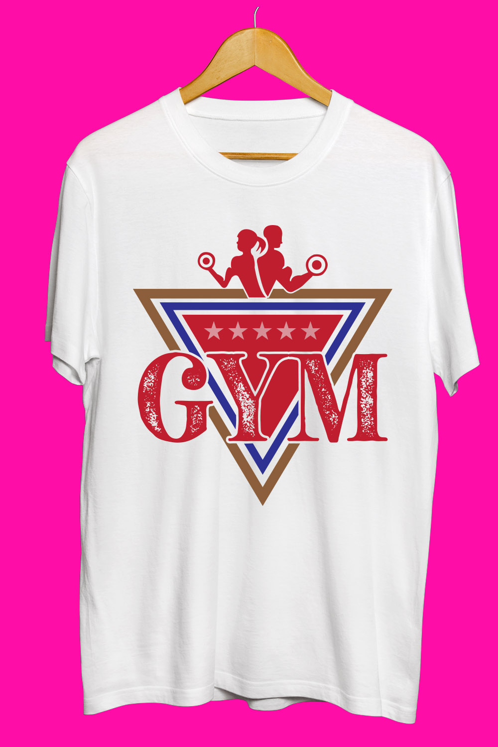 Gym SVG T Shirt Designs Bundle pinterest preview image.