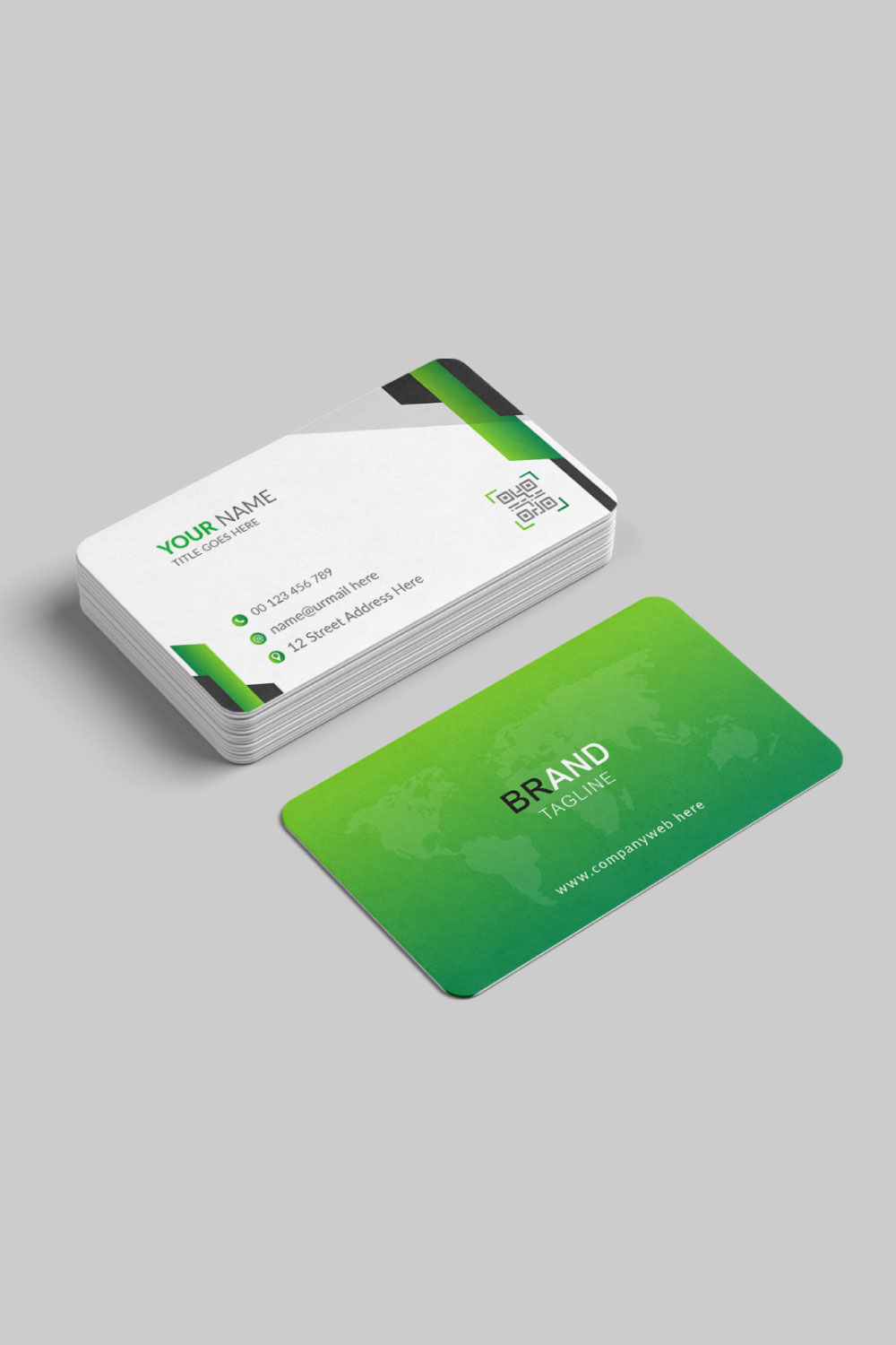 Modern and clean business card design template pinterest preview image.