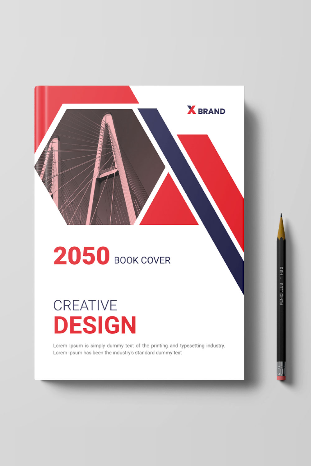 Corporate book cover or brochure cover design template pinterest preview image.