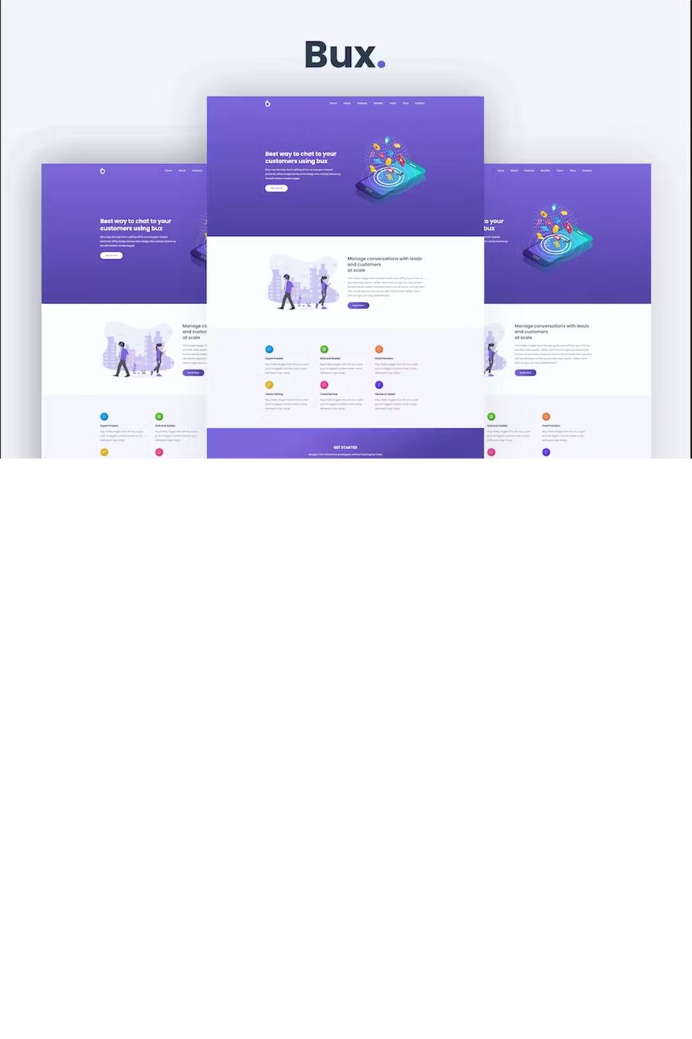 Free App Landing Page Website Template pinterest preview image.