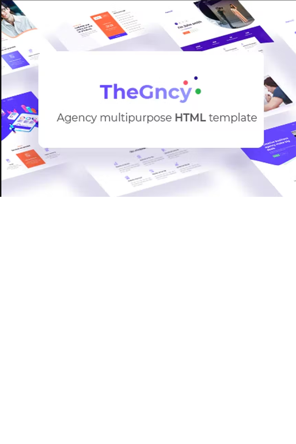 Free TheGncy Multipurpose Agency HTML Template pinterest preview image.