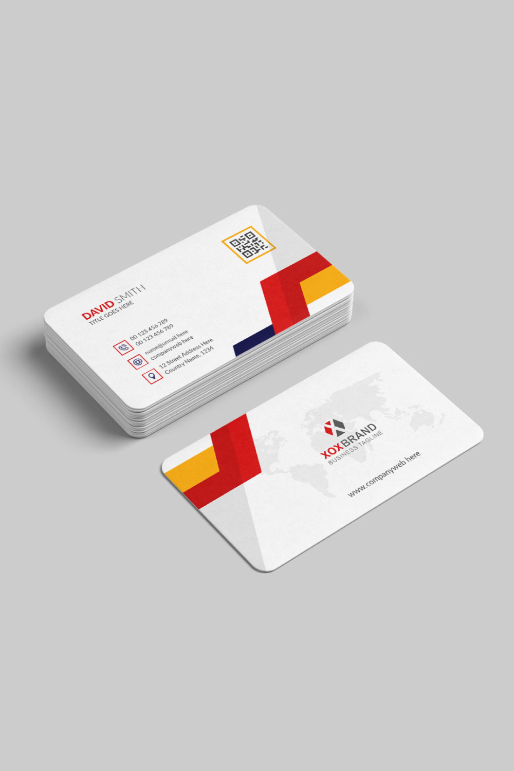 Professional and modern business card pinterest preview image.