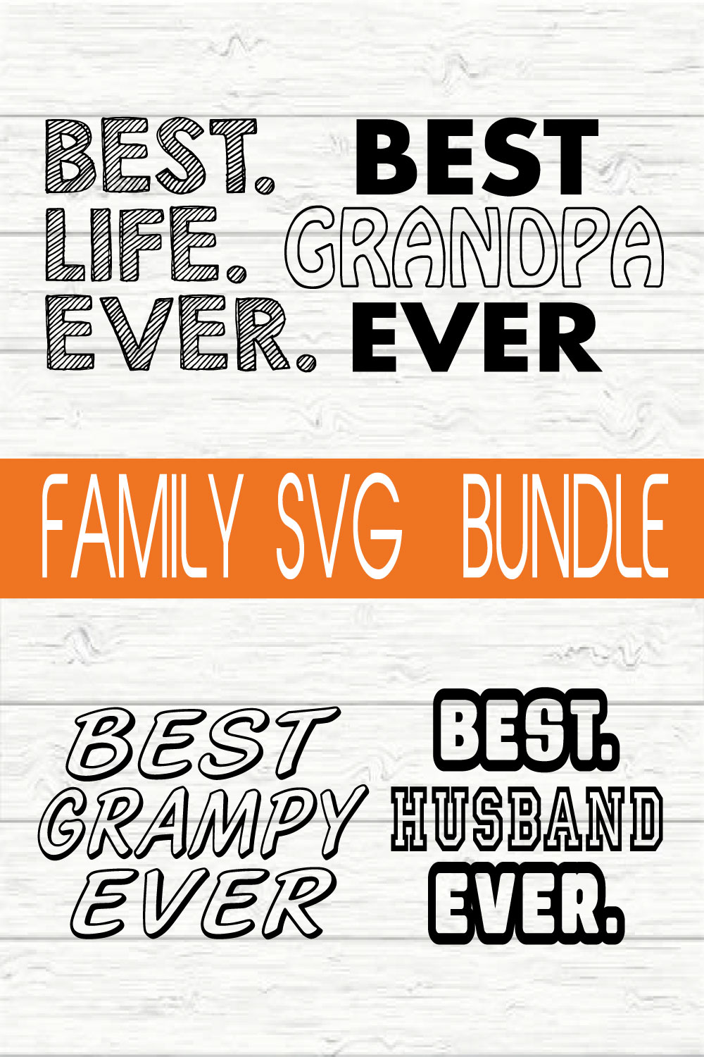 Family Typography Design Bundle vol 6 pinterest preview image.