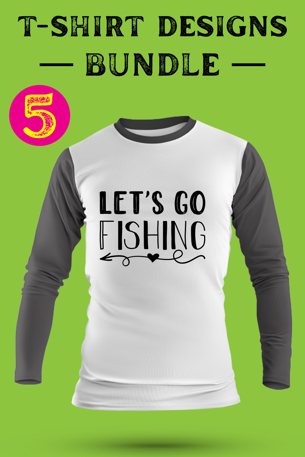 Fishing T Shirt Designs Bundle pinterest preview image.