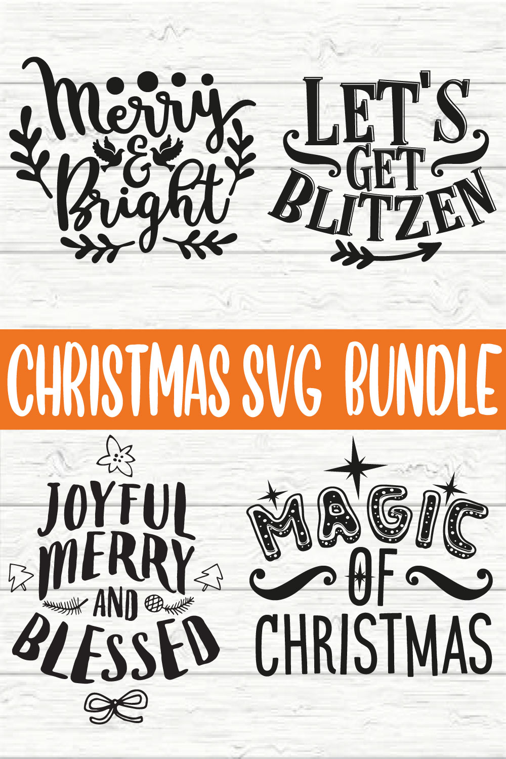 Christmas Typography Bundle vol 18 pinterest preview image.