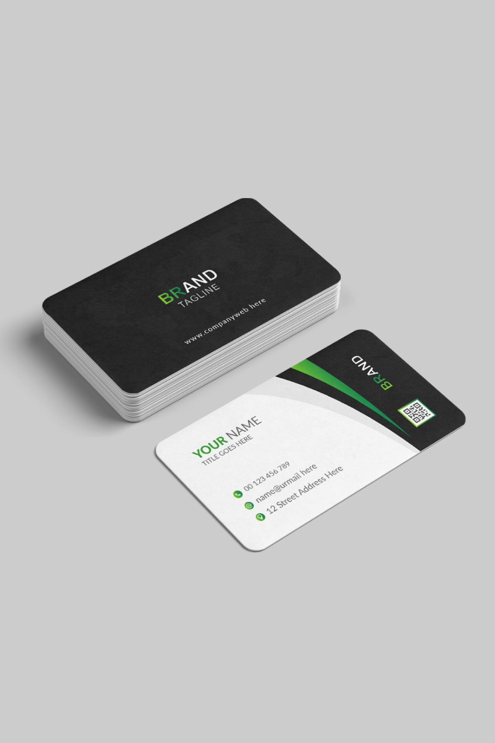 Creative and abstract business card design template pinterest preview image.