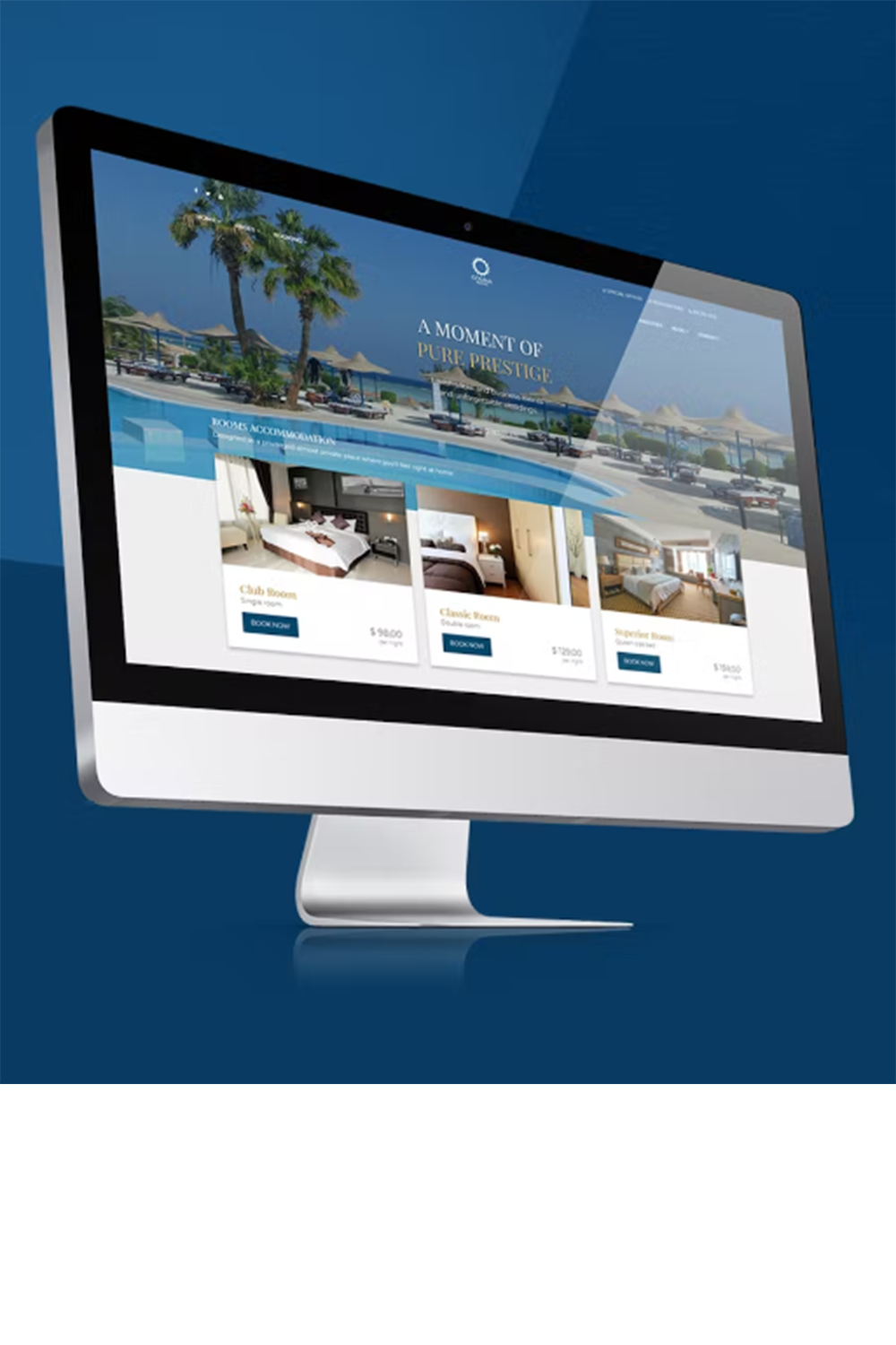 Free Colina Hotel Resort & Accommodation Website Template pinterest preview image.