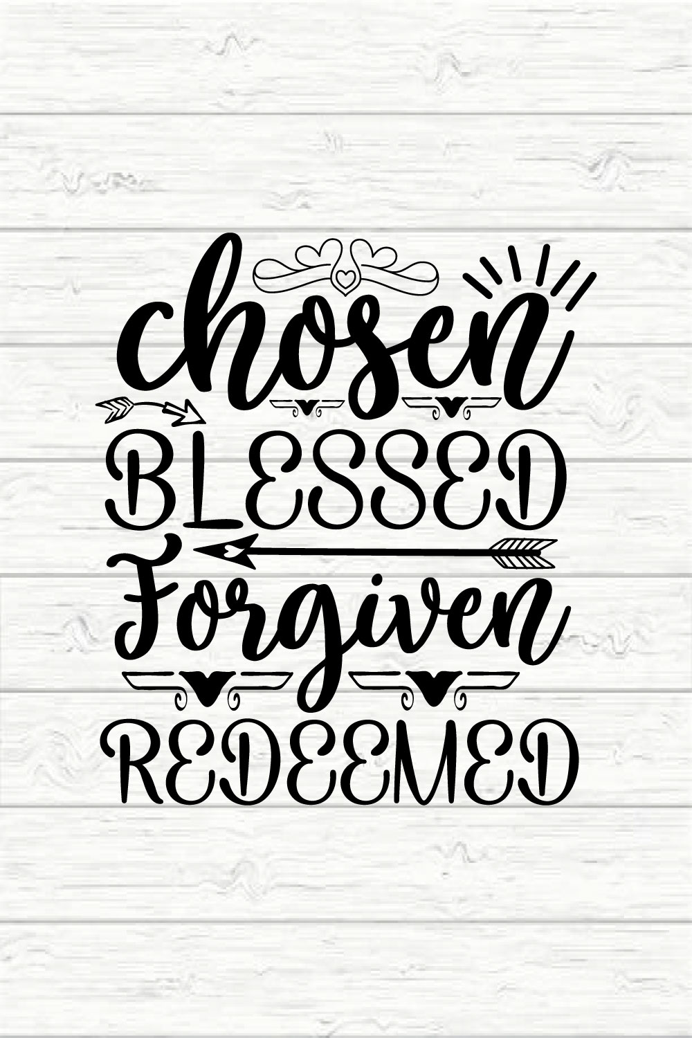 Chosen Blessed Forgiven Redeemed pinterest preview image.