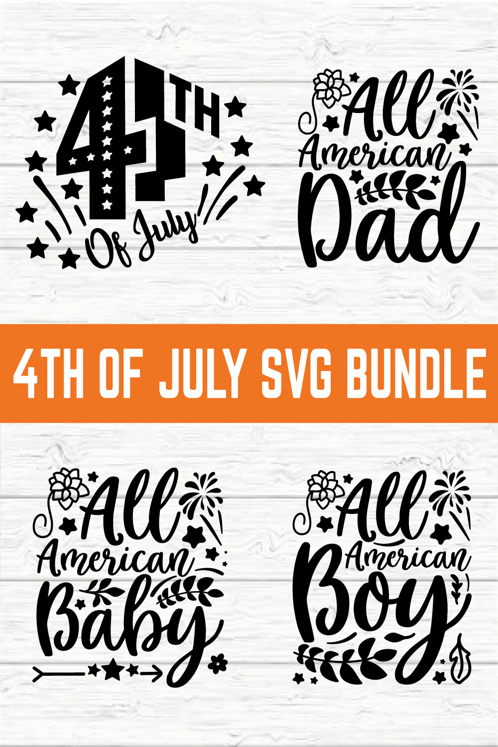 4th Of July Svg Bundle Vol 1 pinterest preview image.