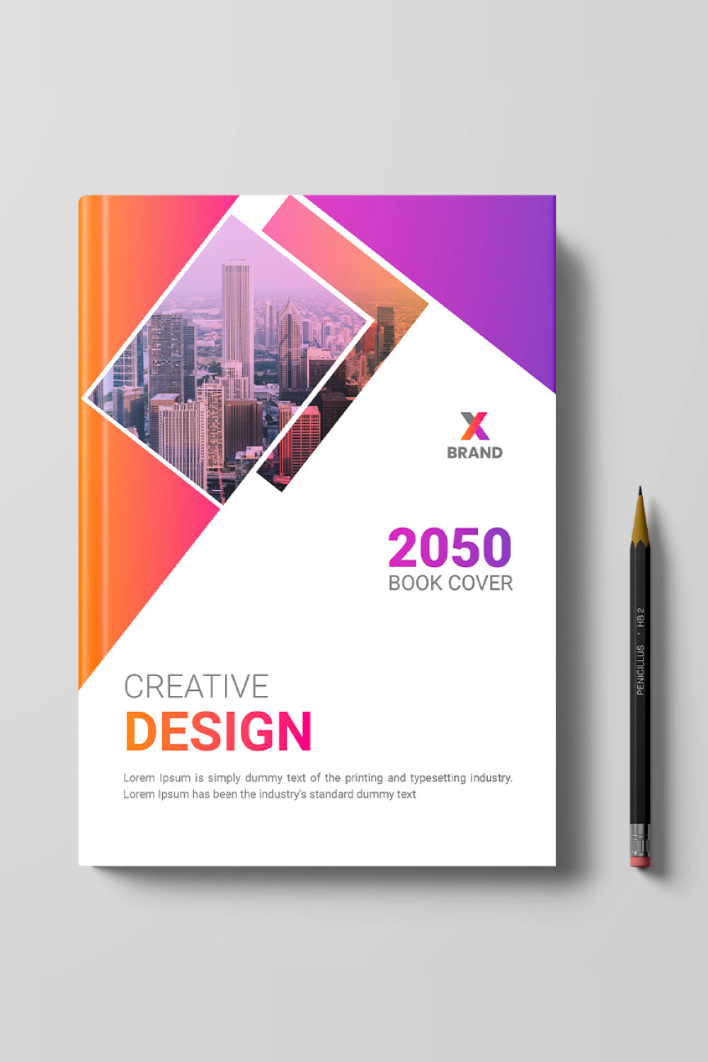 Book cover design template pinterest preview image.