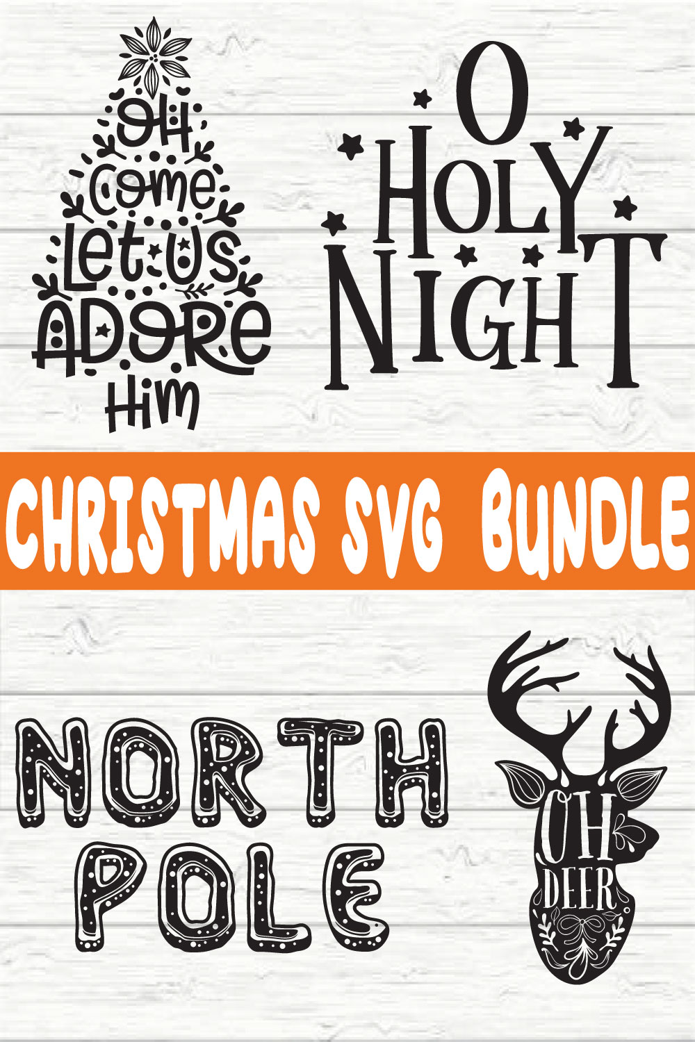 Christmas Typography Design Bundle vol 21 pinterest preview image.
