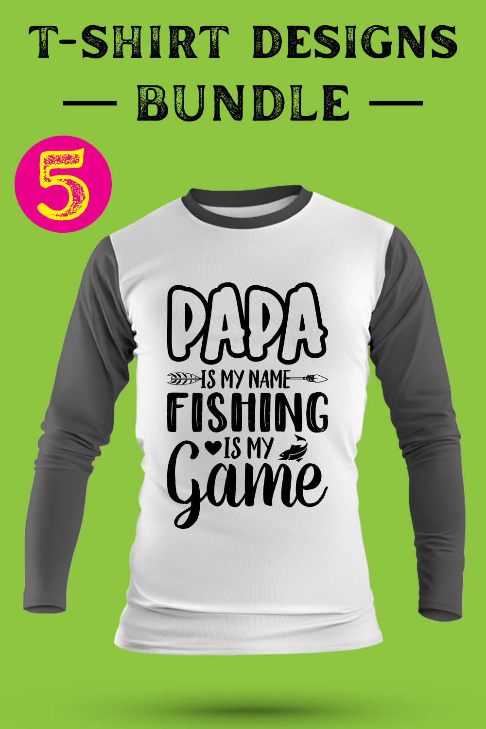 Fishing T Shirt Designs Bundle pinterest preview image.