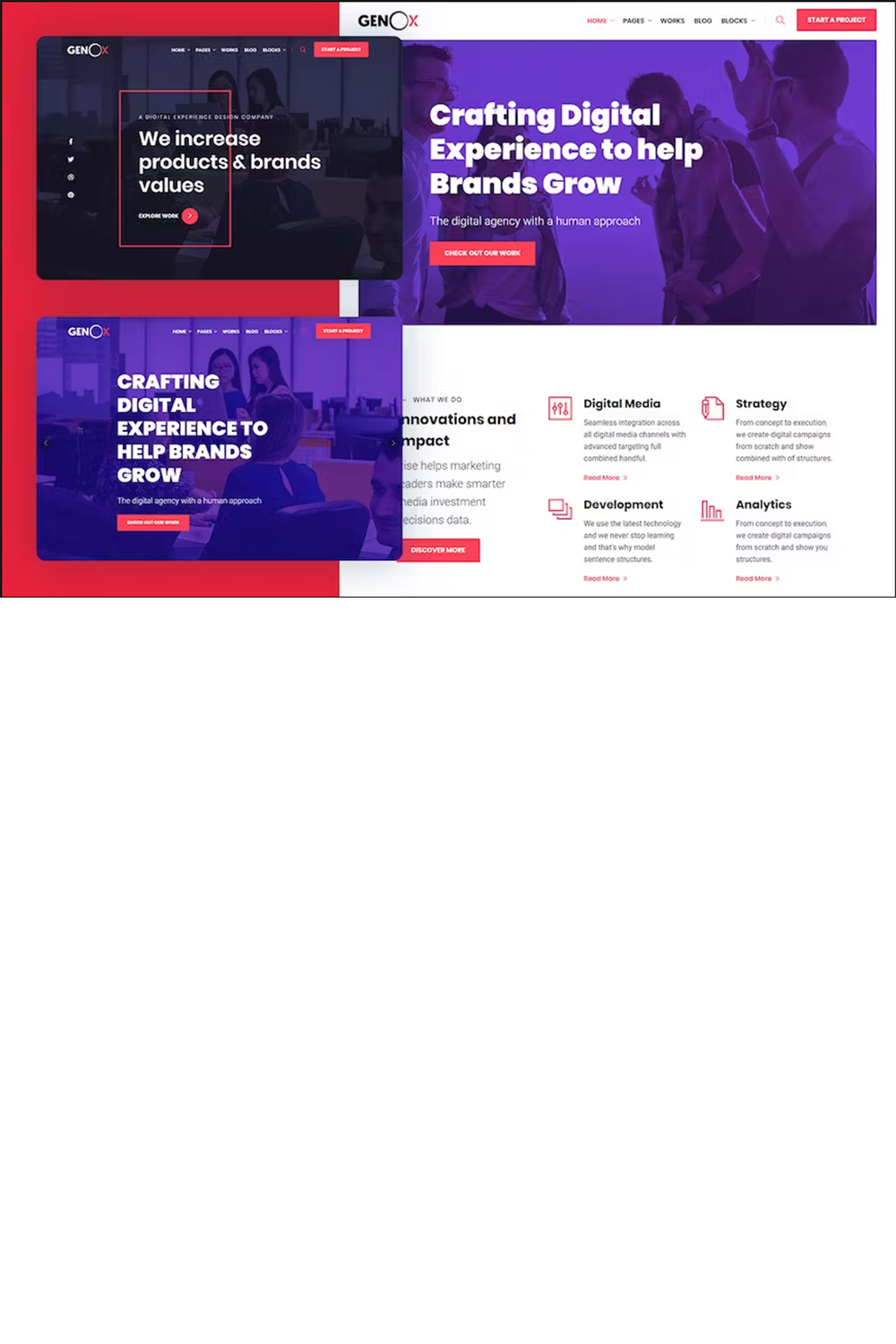 Free Creative Agency & Digital Web Agency Multipurpose HTML Template pinterest preview image.