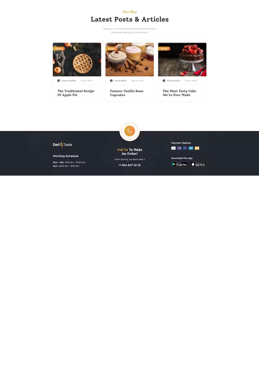 Free Food & Restaurants HTML Template pinterest preview image.