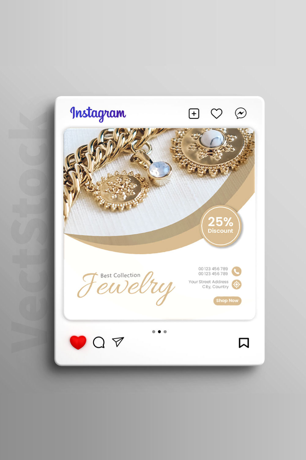 Jewelry social media instagram post banner or square flyer design pinterest preview image.