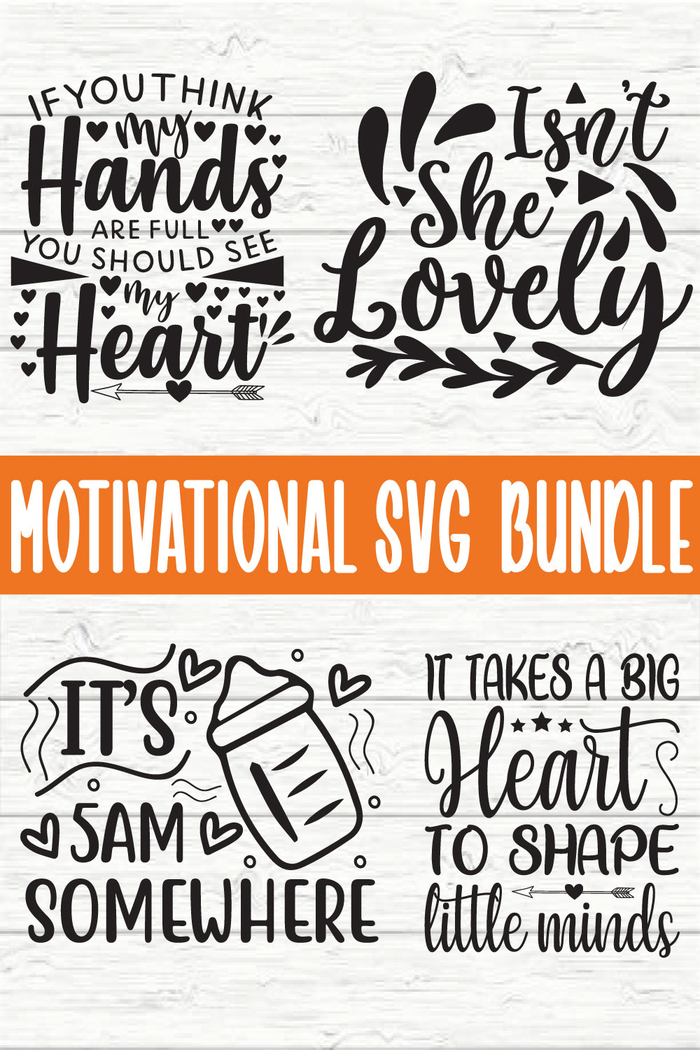 Motivational Design Bundle vol 23 pinterest preview image.