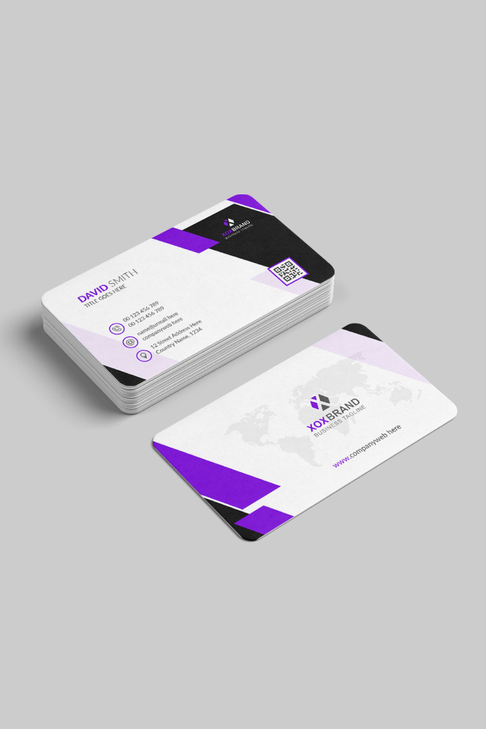 Creative and modern business card pinterest preview image.