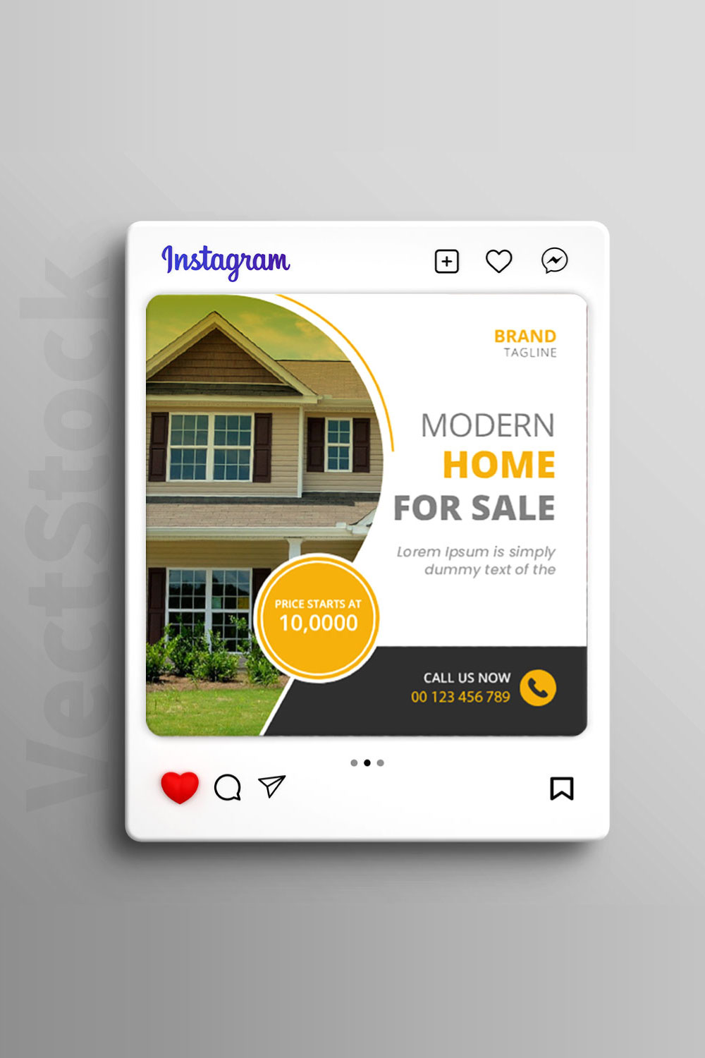 Real estate home sale social media instagram post template pinterest preview image.