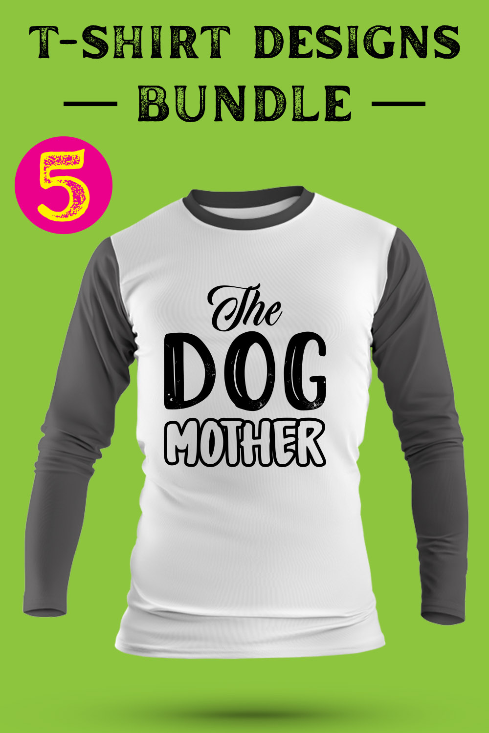 Dog T Shirt Designs Bundle pinterest preview image.