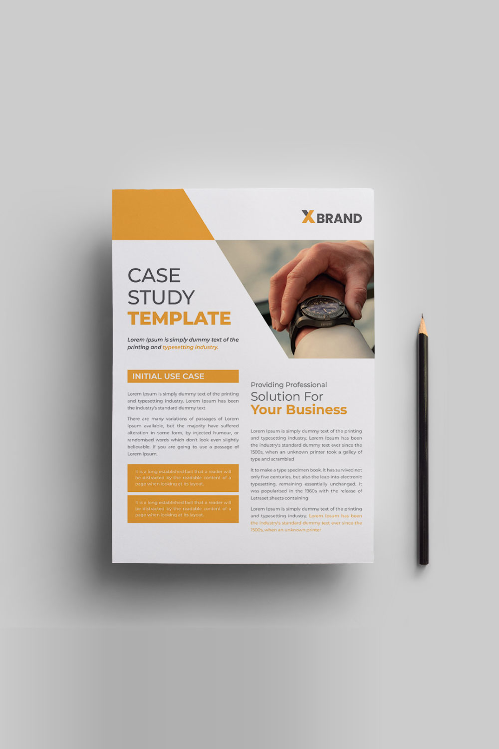 Business case study template pinterest preview image.