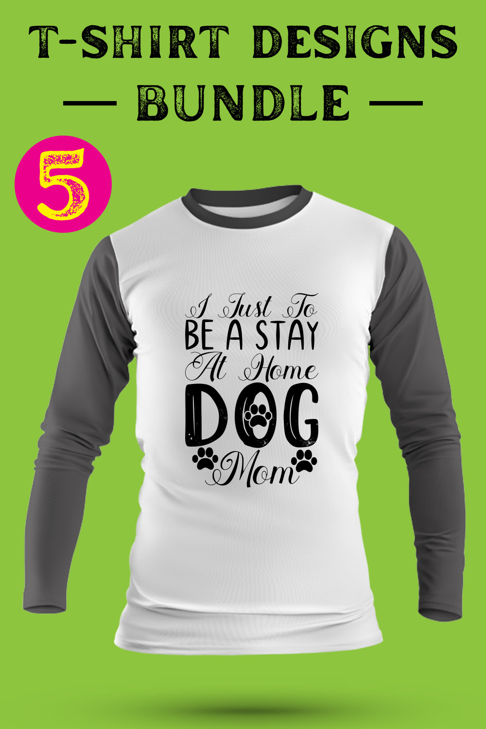 Dog T Shirt Designs Bundle pinterest preview image.