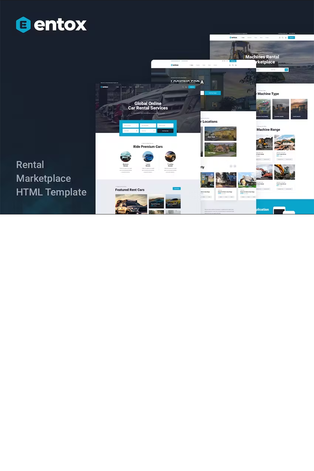 Free Car Business Website HTML Template pinterest preview image.