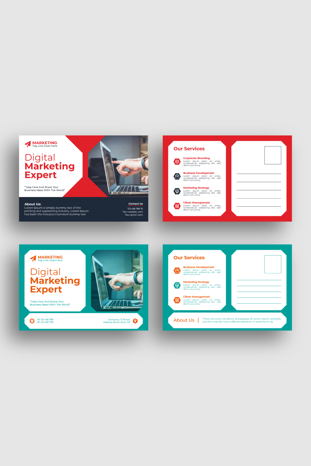 02: digital marketing postcard design templates pinterest preview image.