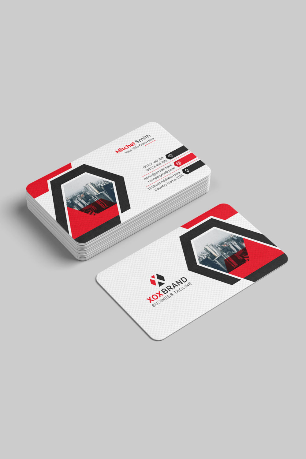 Creative business card design pinterest preview image.