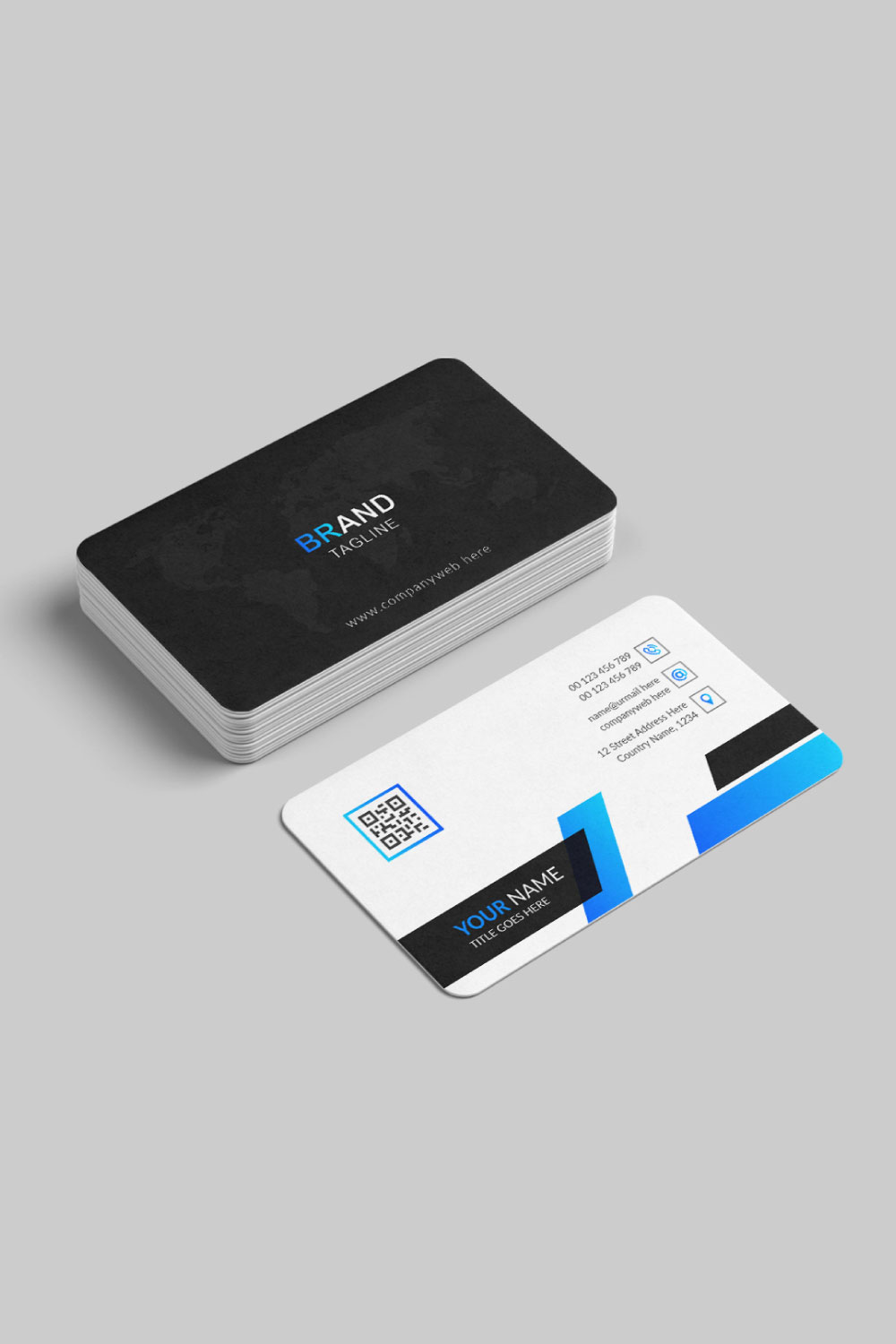 Clean and professional business card template pinterest preview image.