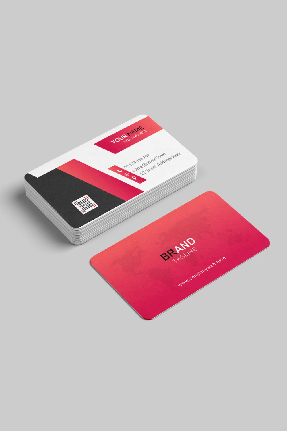 Business card design pinterest preview image.