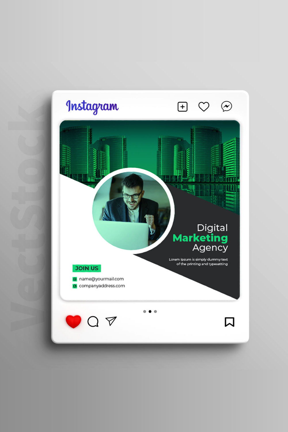 Marketing social media Instagram post and banner template design pinterest preview image.