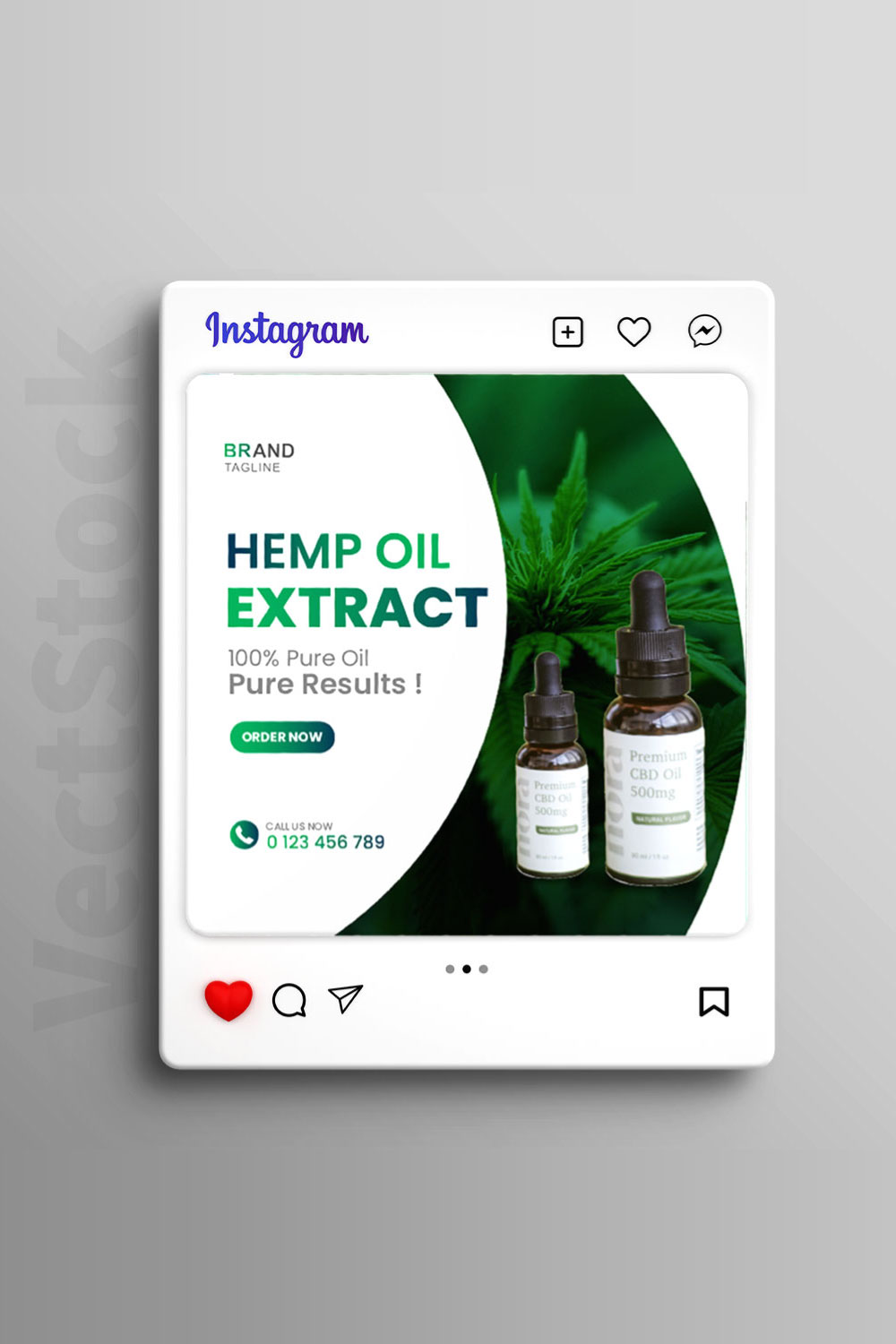 Hemp products banner template pinterest preview image.