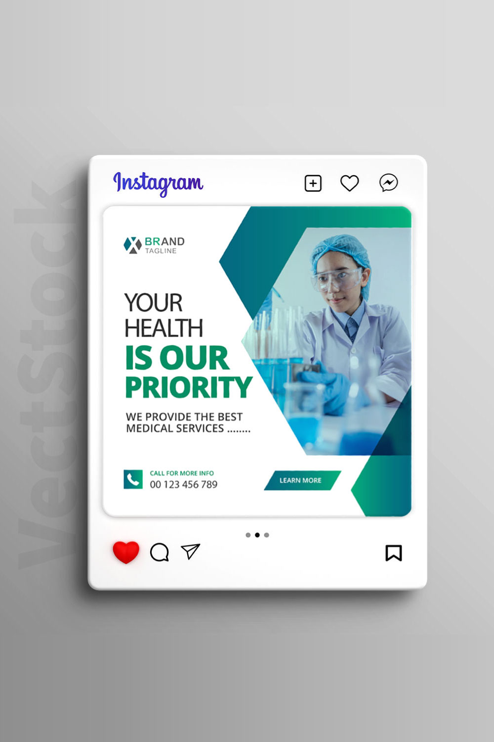 Medical social media Instagram post pinterest preview image.