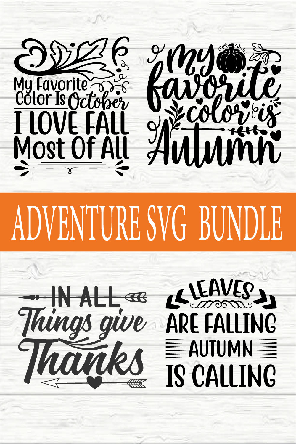 Autumn Svg Bundle vol 2 pinterest preview image.