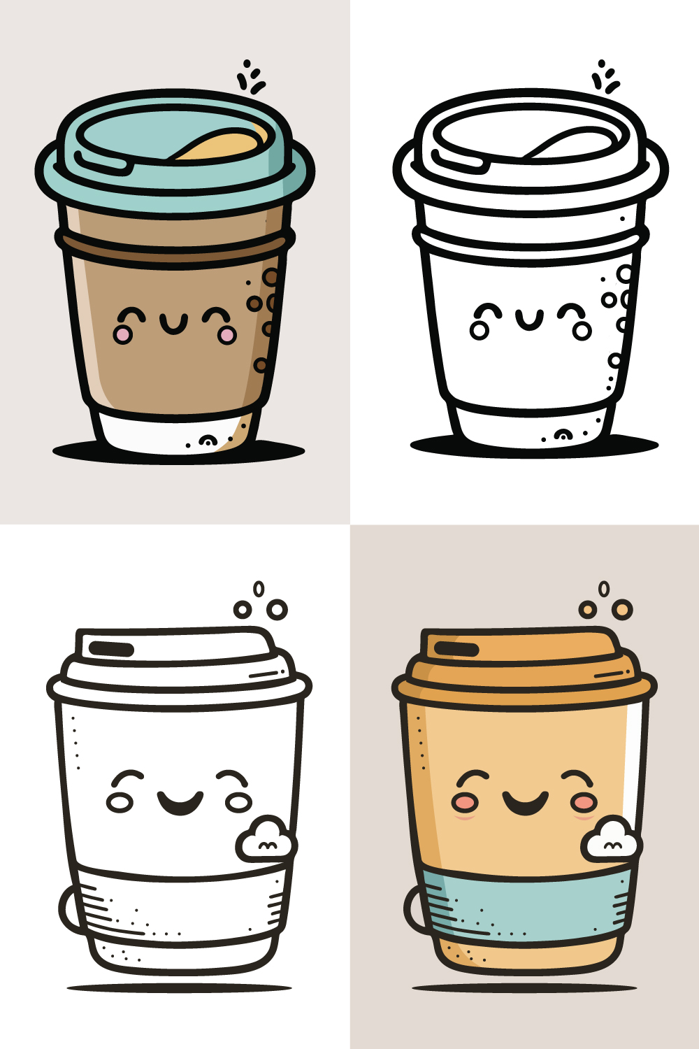 Coffee Cup Logo, Cute Coffee Cup Cartoon line art colorful Vector  Illustration, Coffee cup icon design, Flat carton style, Food and drink  icon 22702158 Vector Art at Vecteezy