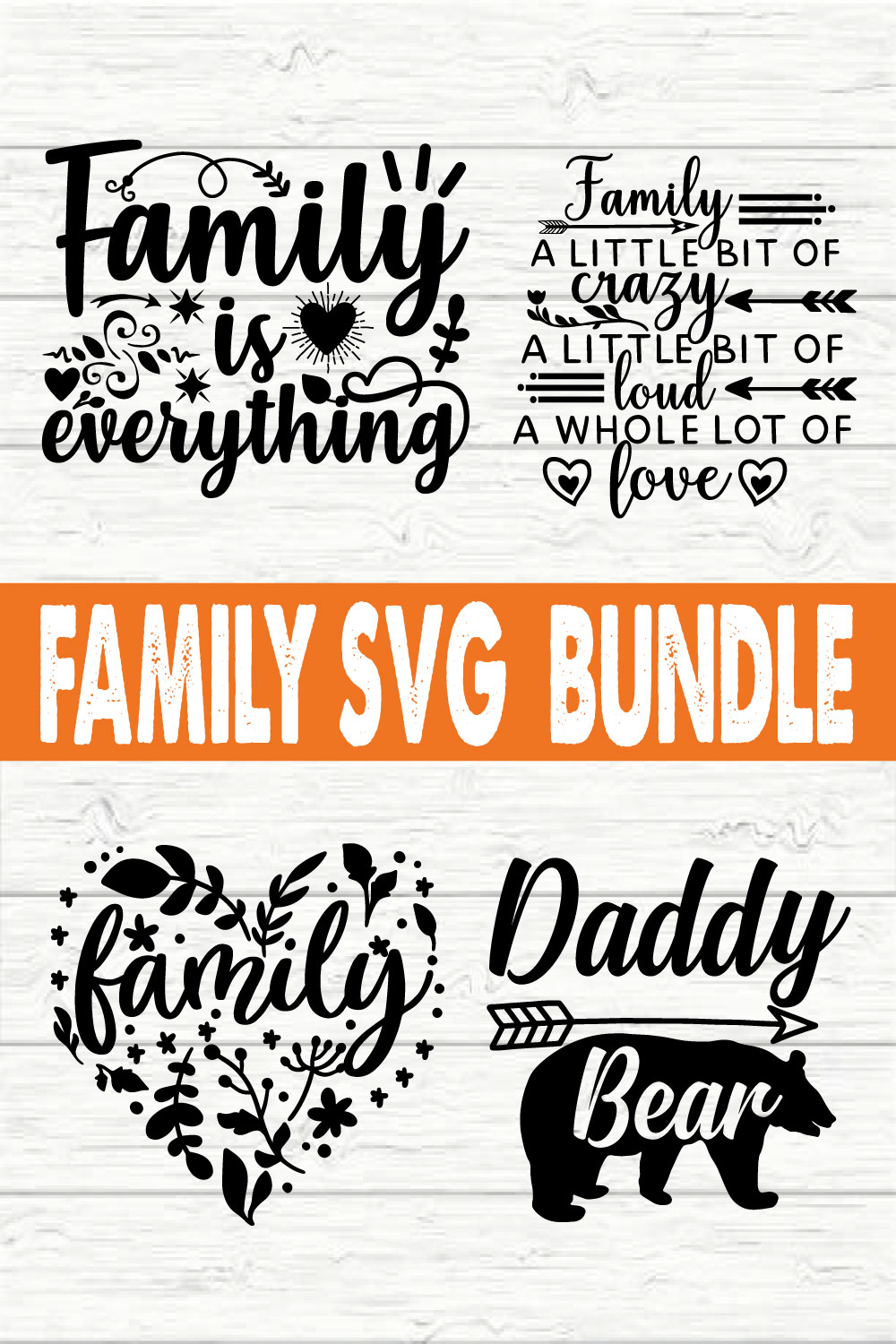 Family Svg Bundle vol 2 pinterest preview image.