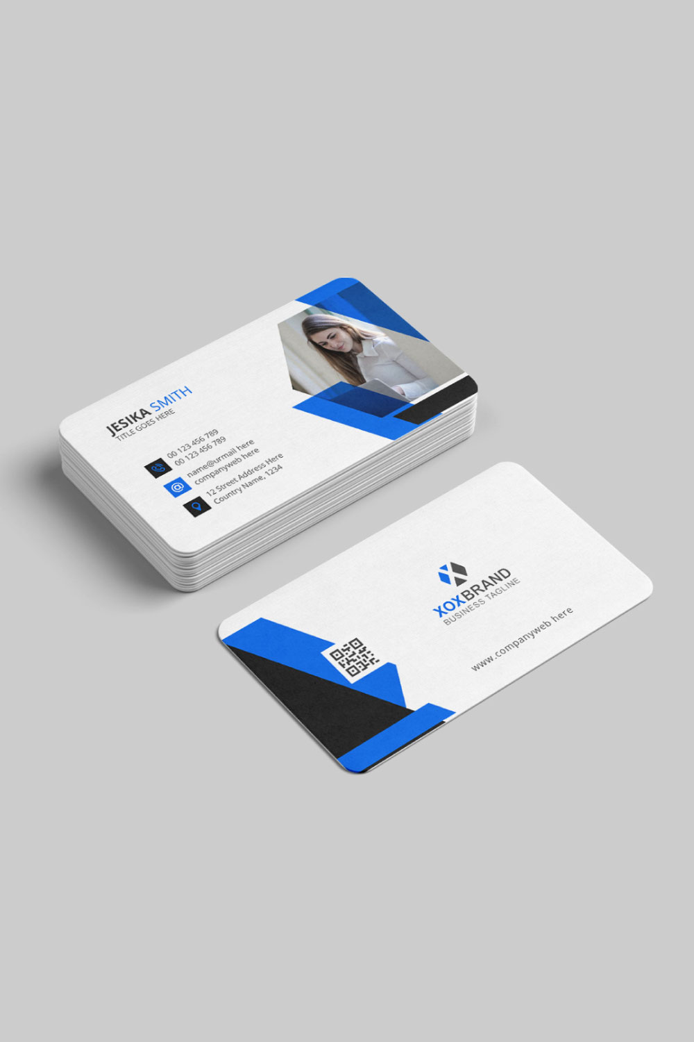 Creative and Clean business card design pinterest preview image.