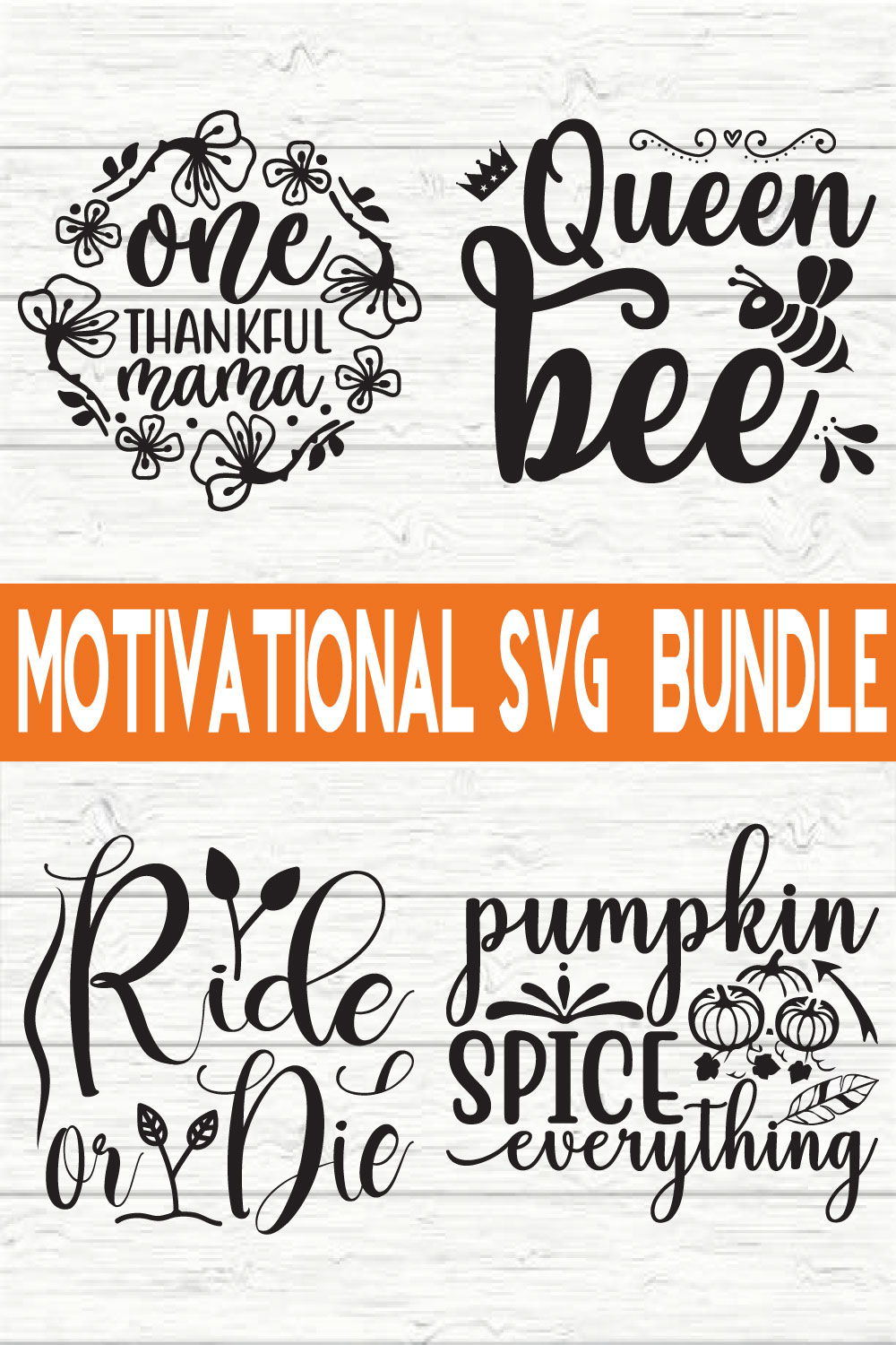 Motivational Svg Bundle vol 33 pinterest preview image.