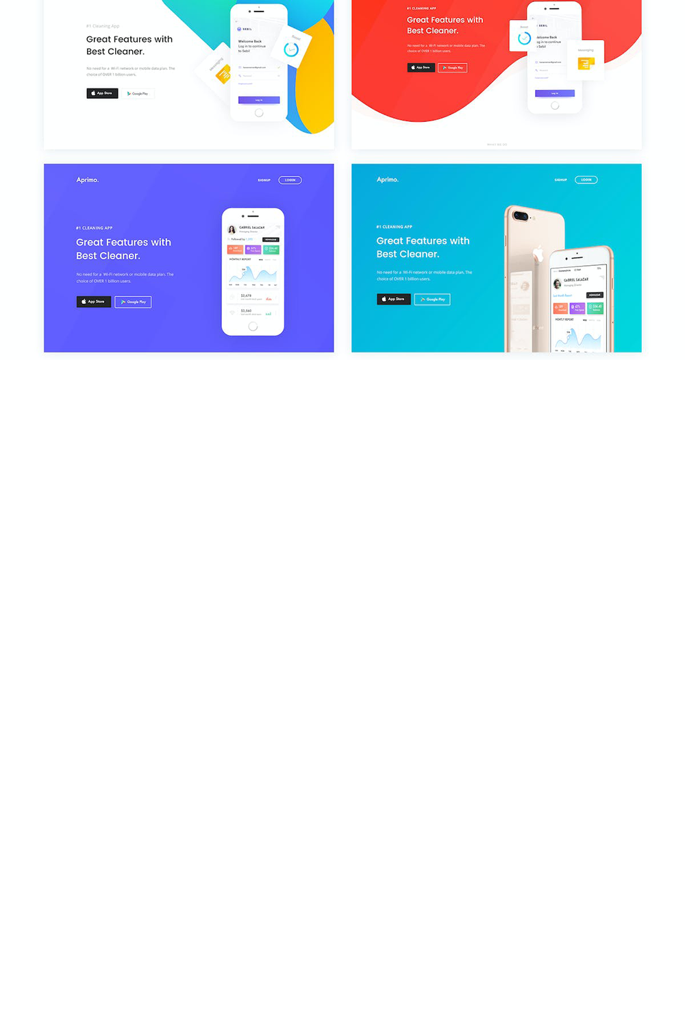 Free Faster App Landing Page Template pinterest preview image.