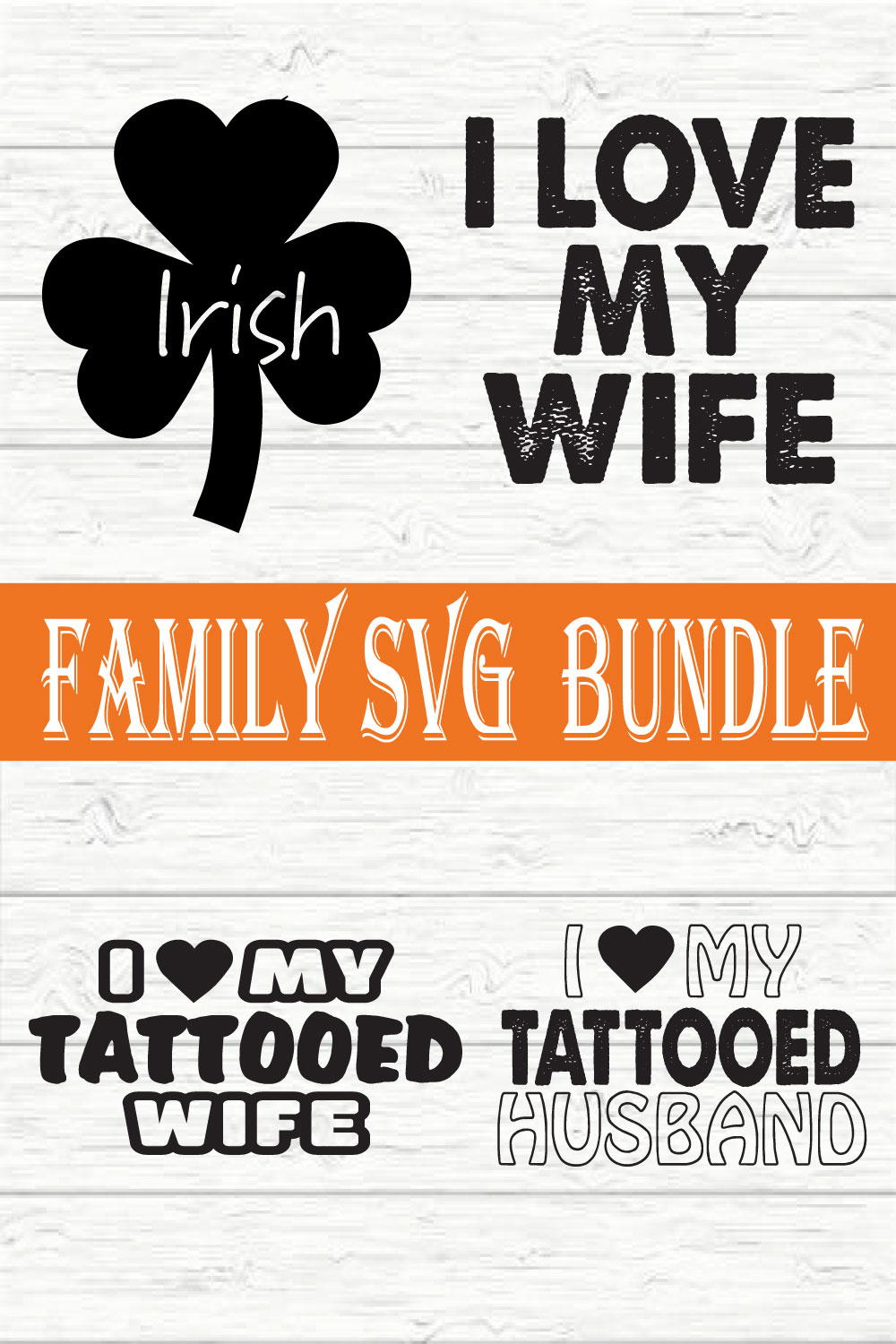 Family Typography Design Bundle vol 18 pinterest preview image.