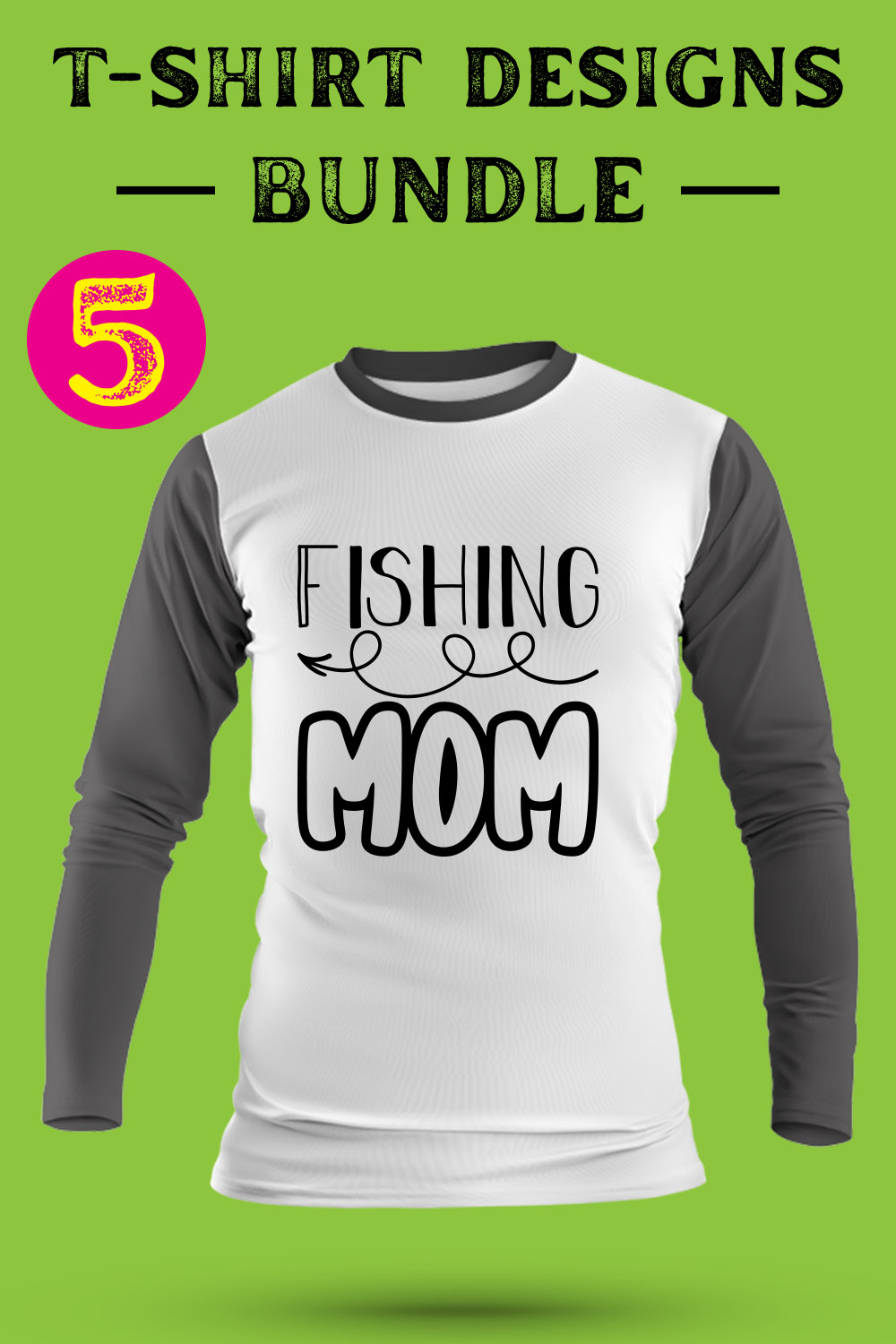 Fishing T Shirt Designs Bundle pinterest preview image.