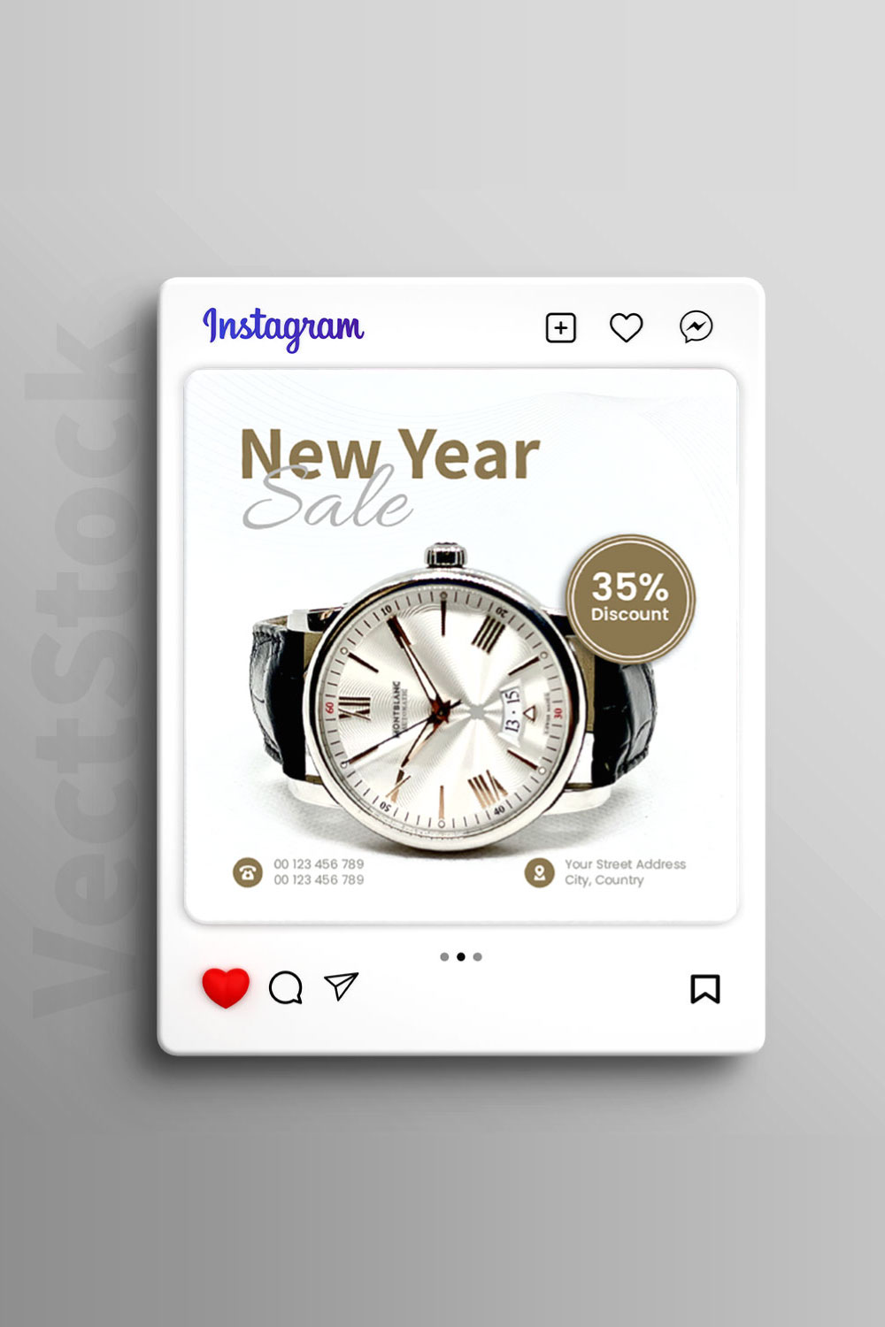 New year offer product social media instagram post template pinterest preview image.