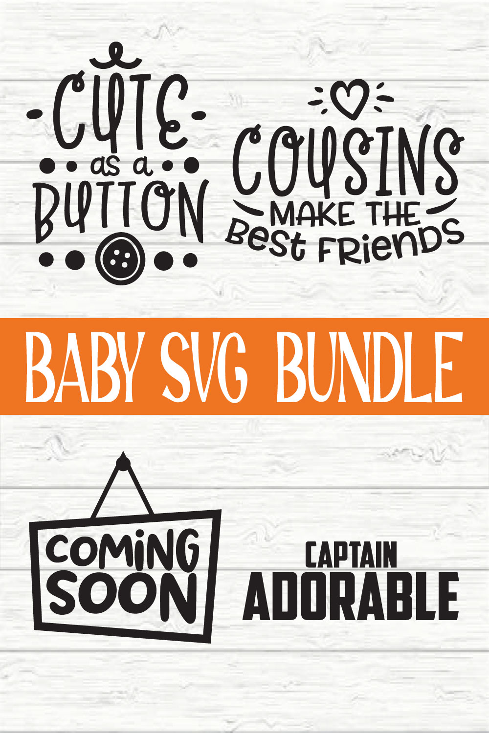 Baby Typography Design Bundle vol 10 pinterest preview image.