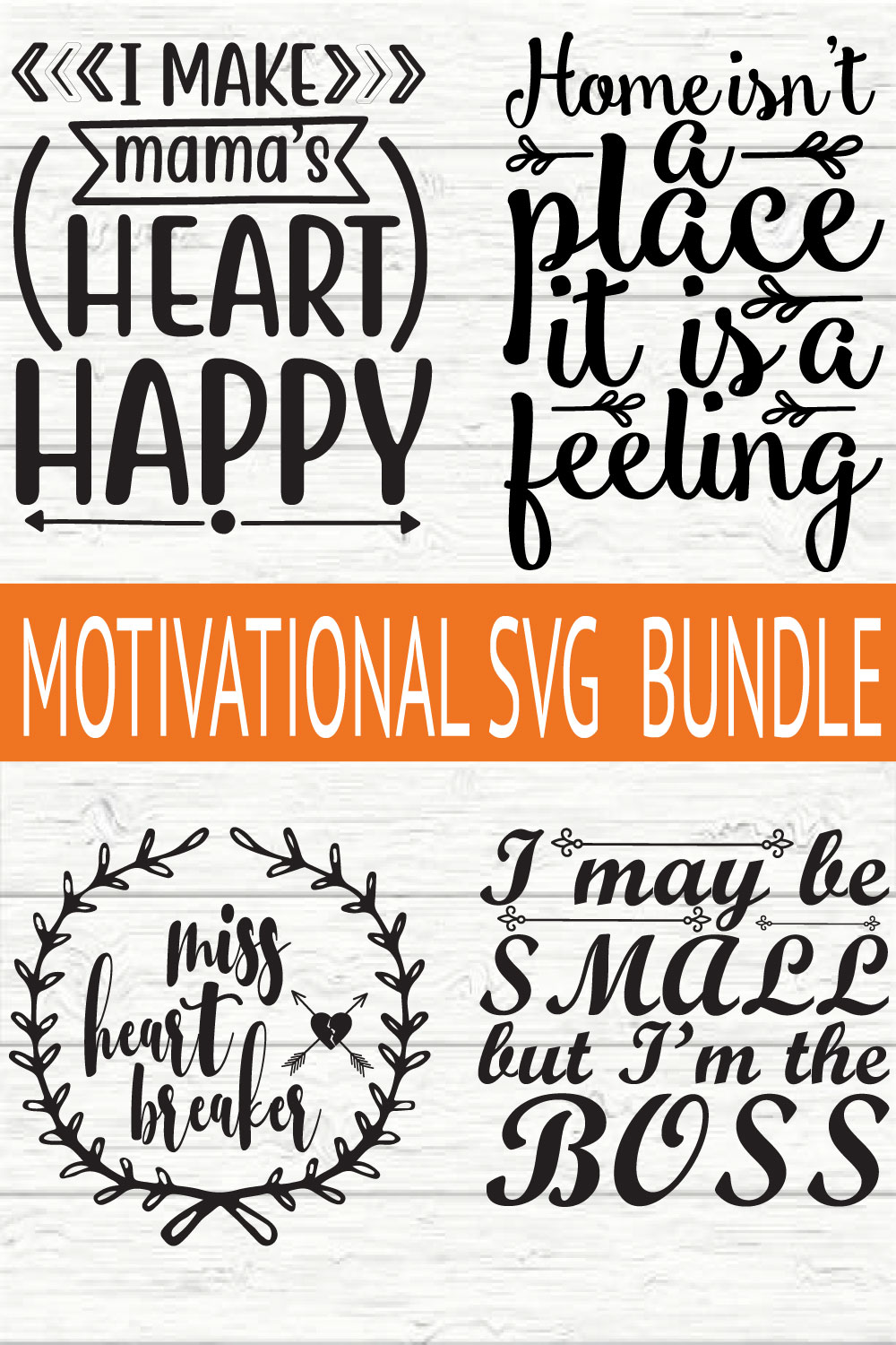 Motivational Design Bundle vol 20 pinterest preview image.