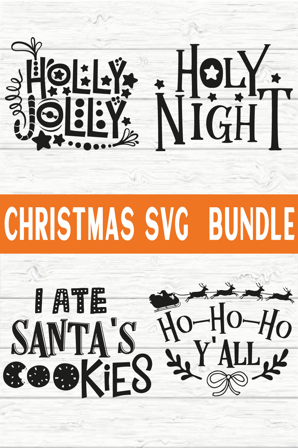 Christmas Typography Design Bundle vol 15 pinterest preview image.